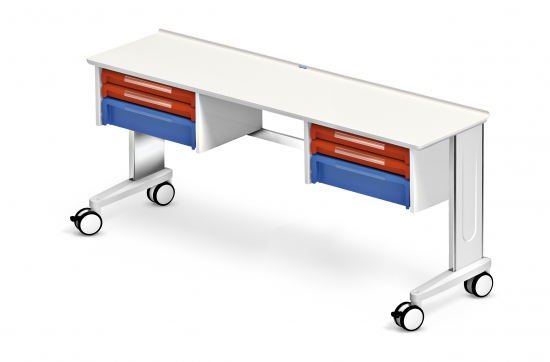 Mobile worktop, NEWgo range, 2 ISO drawer units, 4 drawers...