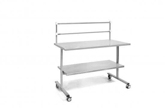 Instrument table with shelf and upper structure.