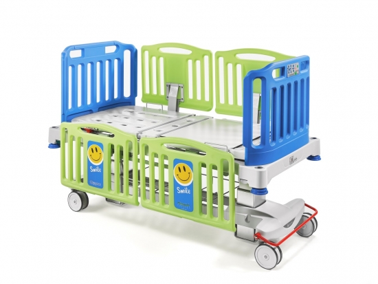 Electric bed, pediatric, adjustable height on two columns...