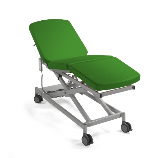 Examination couch with electric and hydraulic variable...