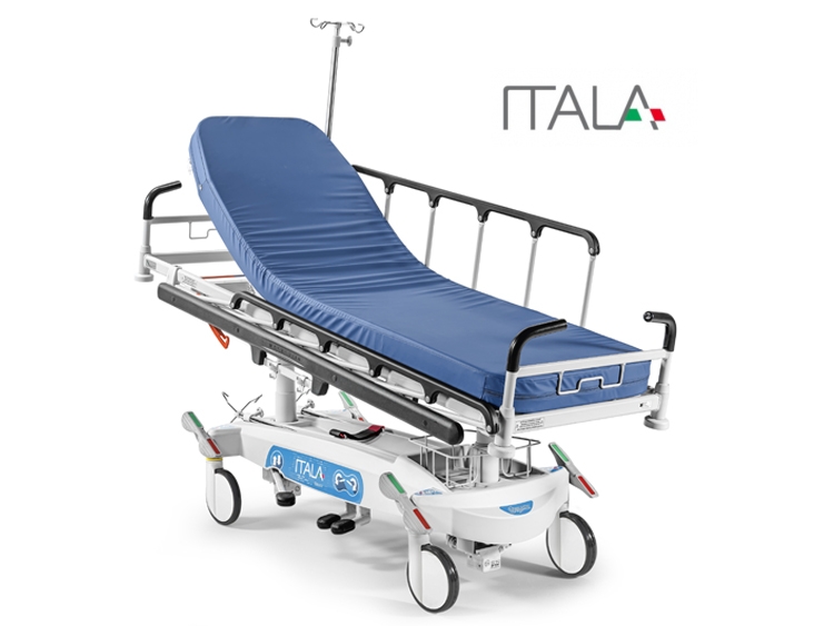 Itala Hydraulic stretcher with mattress platform in radio-transparent  plastic laminate | cod.320760RX | Malvestio